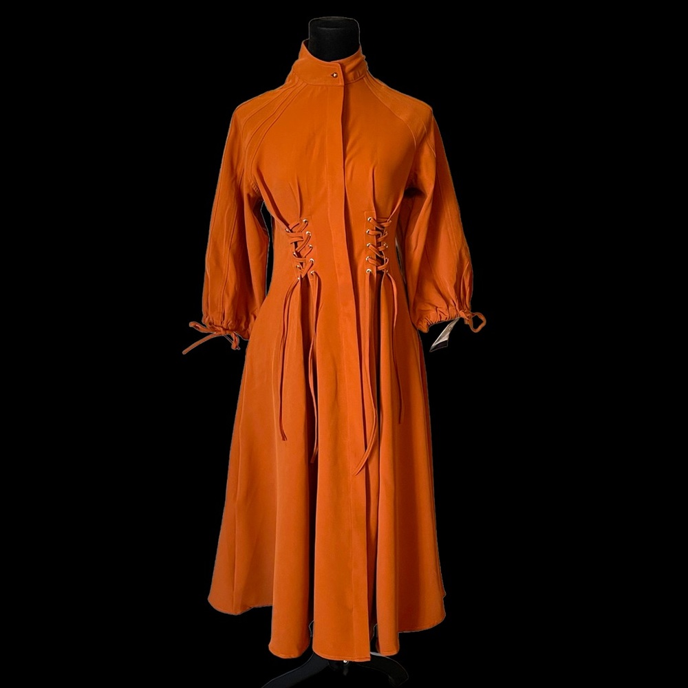 Rust Tie Accent Dress The Raetruda - Picture 3 of 12